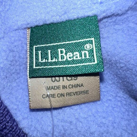 NWT Girl’s Small LL Bean Snowscape Pom Pom Fleece Lined Winter Hat - Picture 3 of 5